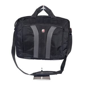 Wenger Laptop Work Bag Multipocket Black Shoulder Briefcase Unisex